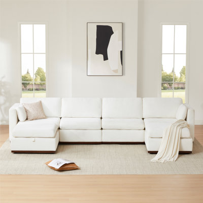 Canapé modulaire 6 pièces avec repose-pieds Sayette l 146 po