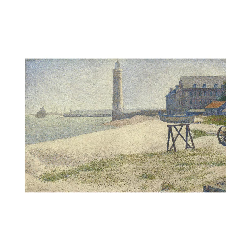 The Lighthouse At Honfleur by Georges Seurat - Wrapped Canvas Painting, 30.48 cm H x 45.72 cm W