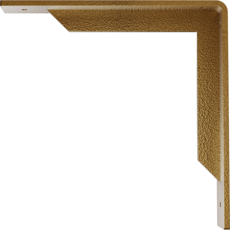 Support en acier martelé l 2 po x P 10 po x H 10 po, H 10 po x l 2 po x P 10 po, Or martelé