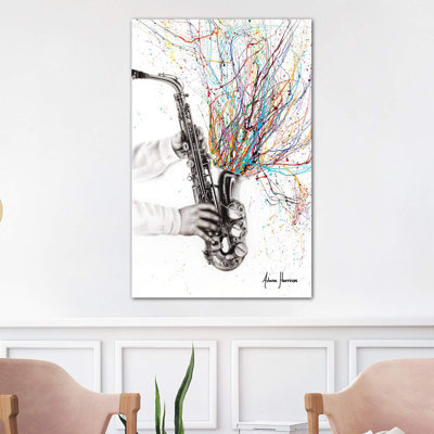 The Jazz Saxophone by Ashvin Harrison - Wrapped Canvas Painting