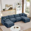 Canapé modulaire en U 130,7 po CloudHaven avec 2 repose-pieds mobiles, ensemble de canapé en chenille 4 places pour le salon, combinaison de bricolage avec mousse à mémoire de forme haute résilience-811162051