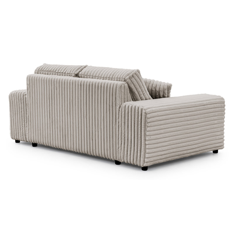 Mollis 3 Seater Corduroy Sofa, Light Grey