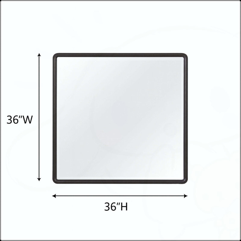 Miroir rectangulaire en bois, Noir, 36 po x 36 po