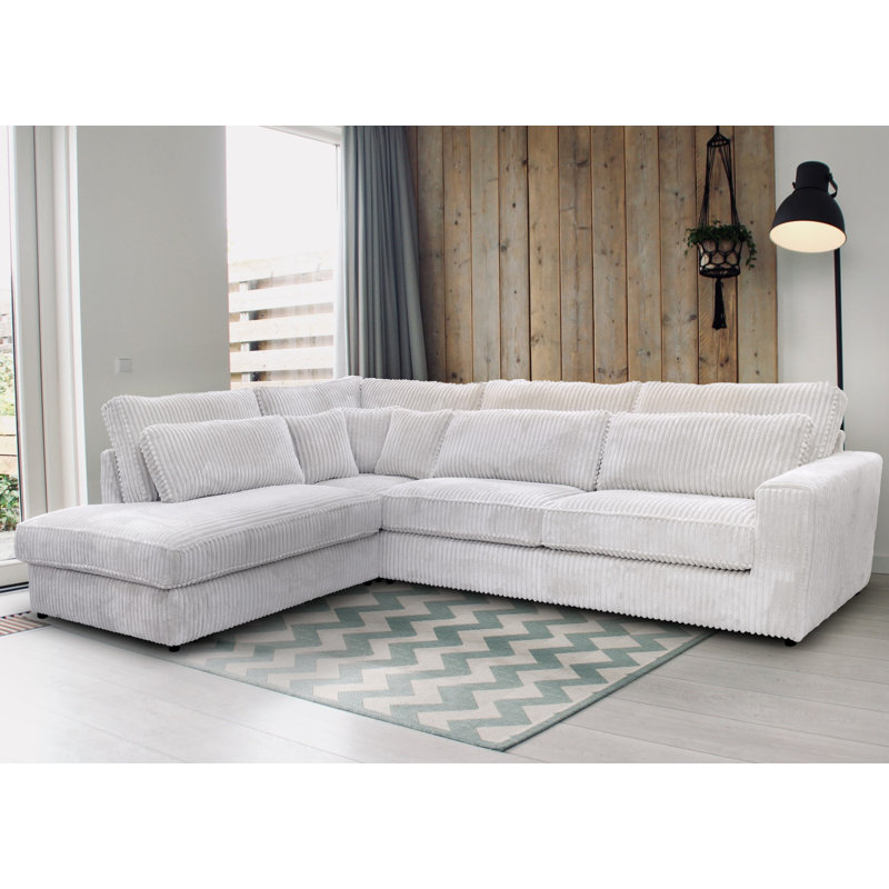 Aazim 4 Seater Corner Sofa , Grey, Left facing