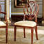 Queen Anne Back Side Chair in Beige/Brown