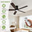 Ventilateur de plafond 52 po avec lumière et télécommande pour chambre à coucher, salon, salle à manger-903663868-903663841