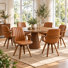 Modern Upholstered Leather Swivel Dining Chairs