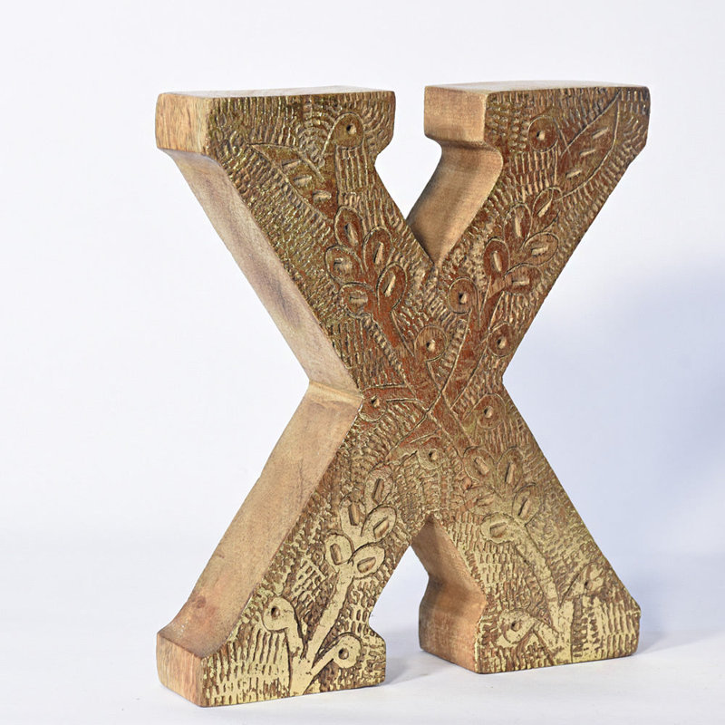 Haddam Text & Numbers Letter Block, X, Gold