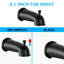 Douche à poignée simple en noir mat lisse. Possède une pomme de douche à effet pluie, une douche à main, un bec de baignoire et une valve. Débit de 1,8 gallons par minute. Résiste à la corrosion. 360 réglable. Robinet mural noir avec une poignée. Débit
