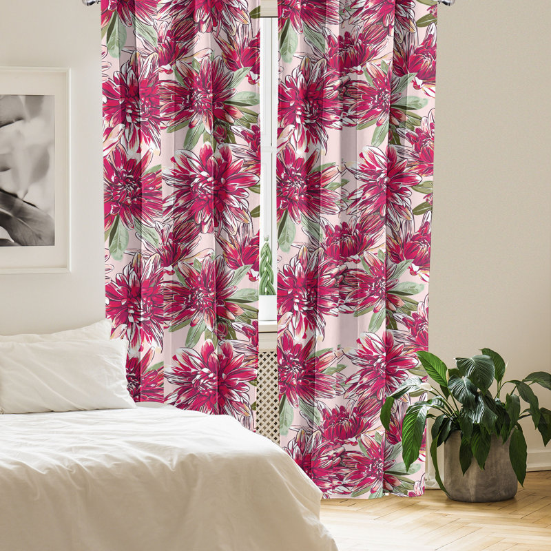 Burchette Semi Sheer Curtain Pair, 28" W x 84" L
