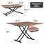 Table de levage moderne et minimaliste moderne, avec un autocollant de bureau en grain de bois de 0,8 pouce