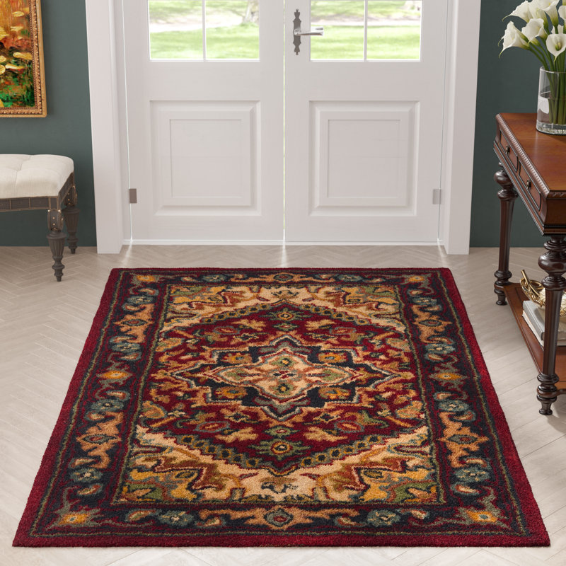 Tapis oriental en laine touffeté à la main Balthrop, Rectangle de 11 pi x 15 pi