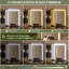Makeup Vanity with Tri-Color Dimmable Light Mirror, Charge Station, 5-Drawer Sub-Cabinet, Soft Stool-823770324