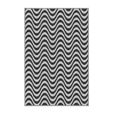 Tapis gris/zone noire à motifs