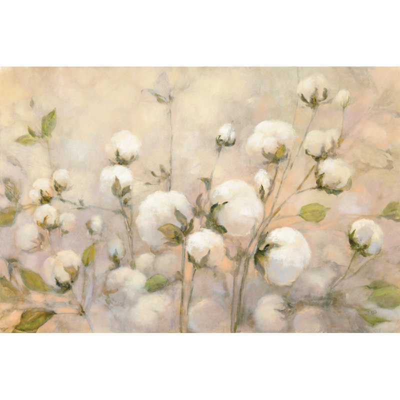 " Cotton Field Crop " by Julia Purinton Painting Print, 12" H x 18" W x 1.25" D