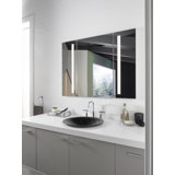 Verdera® Recessed or Surface Mount Frameless Medicine Cabinet with 2 Adjustable Shelves and Electrical Outlet