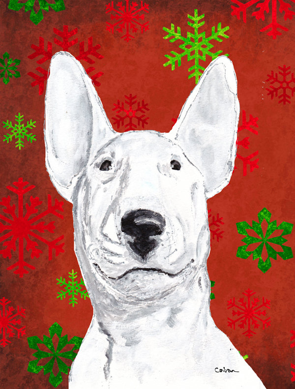 Drapeau rouge et vert Vart, Bull terrier (blanc)