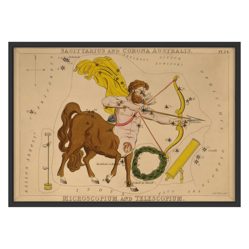 Sagitarius Print by Grand Archives, Black Framed, 22" H x 31" W