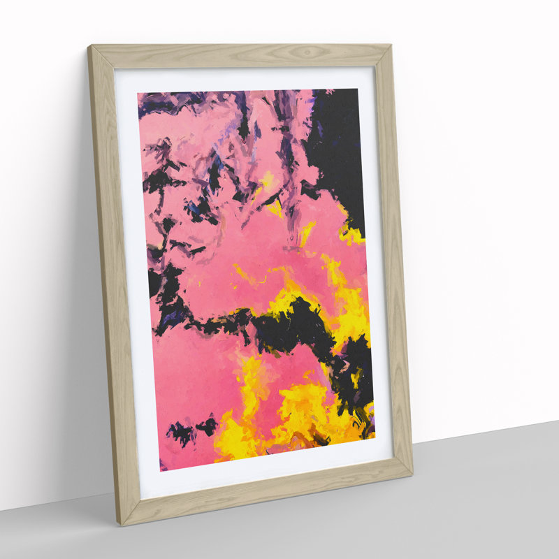 Brilliant Form Abstract - Wall Art, 48cm H x 36cm W, Oak Framed, White
