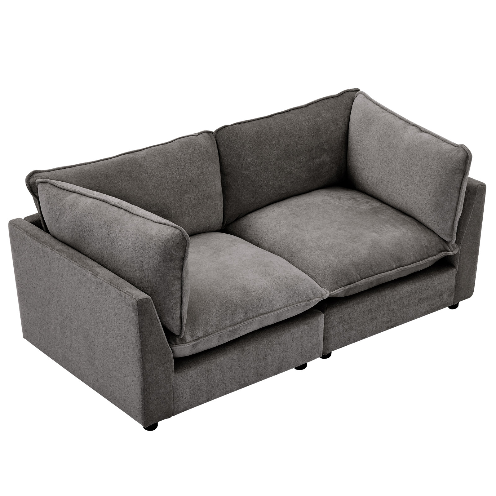 Eagan 75" Modular Loveseat, Dark Gray Chenille