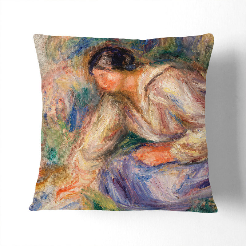 Woman In Skirt Square Throw Cushion, 55cm H x 55cm W x 20cm D