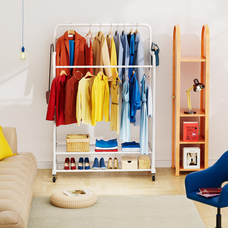 72cm Rolling Clothing Rack, White