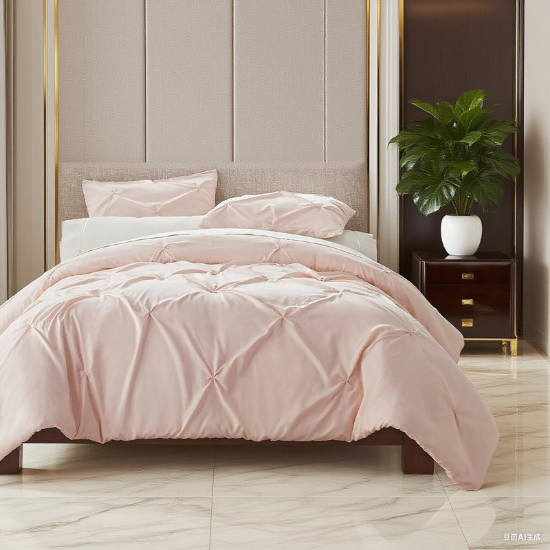 Ensemble de housse de couette plissée hypoallergénique et ultra douce, Housse de couette simple et insert + 1 taie d'orei