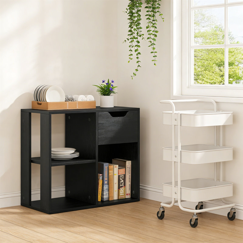 53cm H x 60cm W Standard Bookcase, Black