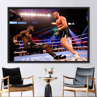 Deontay Wilder and Tyson Fury Boxing Art Canvas for Cave and Gym Wall Decor