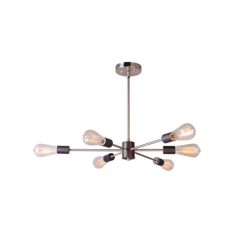 Lustre sphérique Spoutnik 6 lumières Clopton, Laiton brossé / bronze, G125
