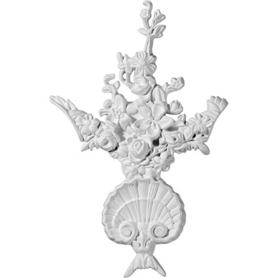 Flower 12.5'' H x 8.25'' W x 1.25'' D Urethane Onlay Scroll