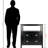 Etchison Black Finish Buffet Cabinet With Aluminum Pulls, 35.81" H X 35.79" W X 17.82" D