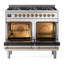 ILVE UPD406NMP Nostalgie II 40 inch Dual Fuel Range with 6 Total Black Brass Burners (Limited Edition)-458233639-458233633