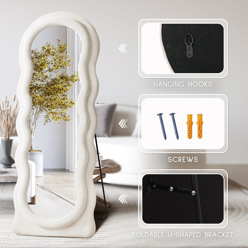 Irregular Wavy Full Length Mirror, 63" x 24"