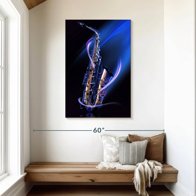 Saxophone lumineux Abarca, H 45 po x l 30 po