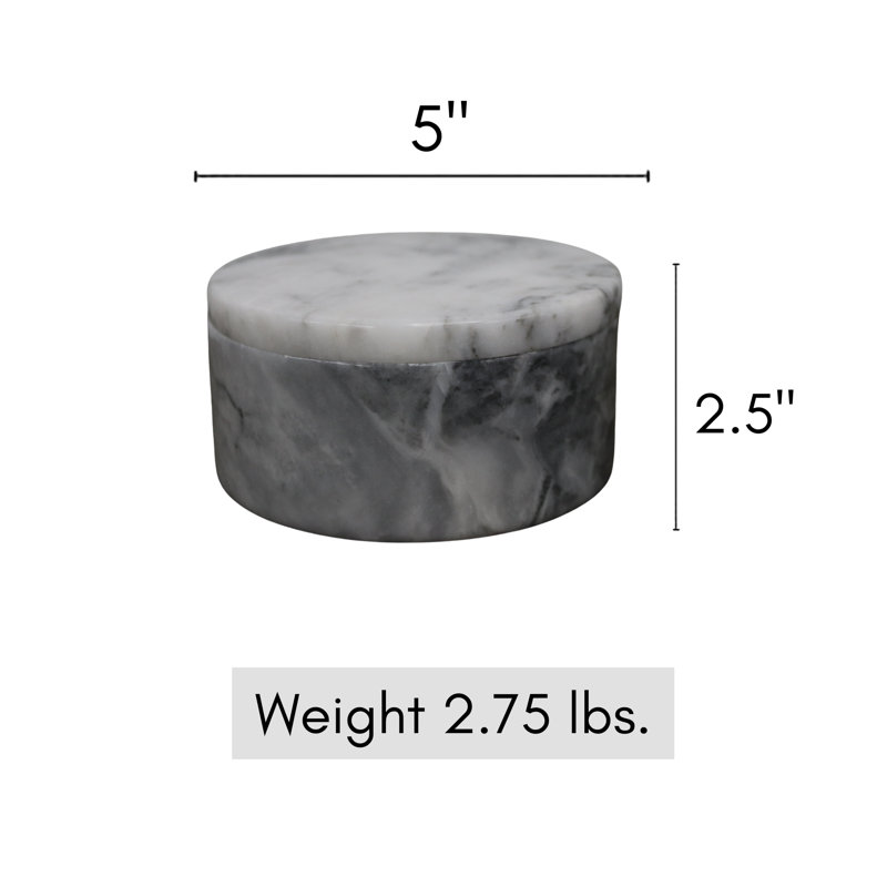 Round Marble Keepsake Box – Badal Gray