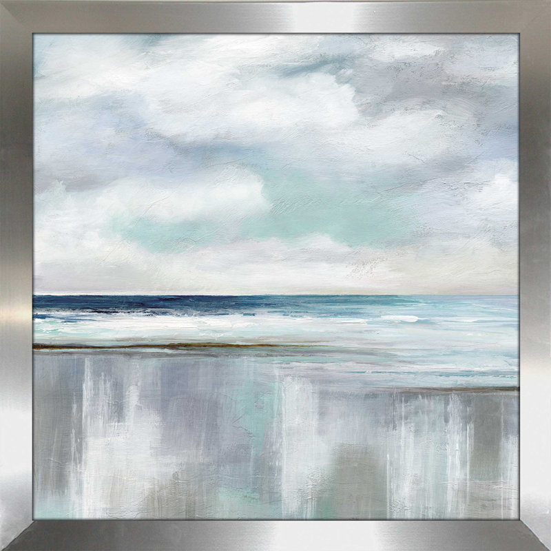 Impression de peinture acrylique « Sunrise », H 31,5 po x l 31,5 po x P 1 po, Encadrement argenté