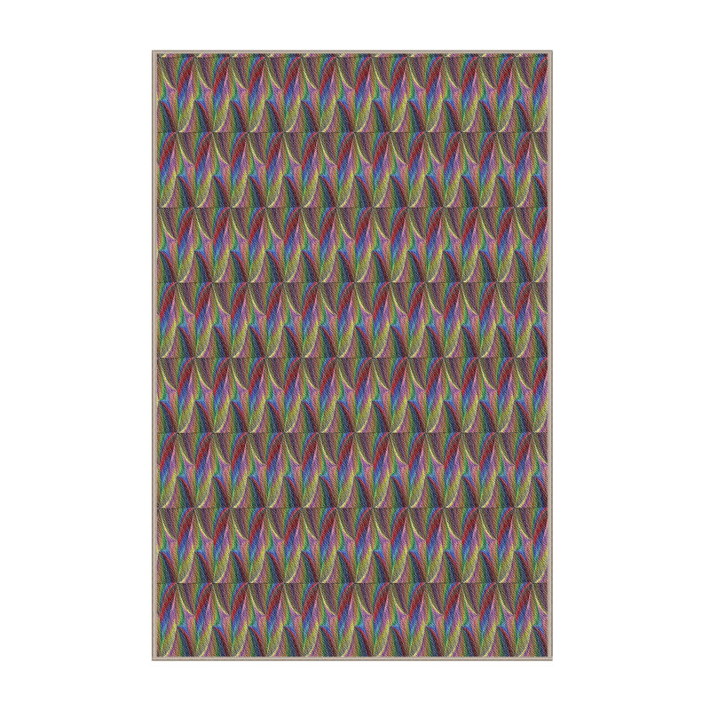 Rose Non disponible/vert Tapis décoratif, Rectangle 5 pi x 7 pi