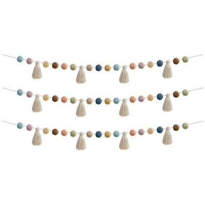 Everyone is Welcome Pom-Poms and Tassels Garland