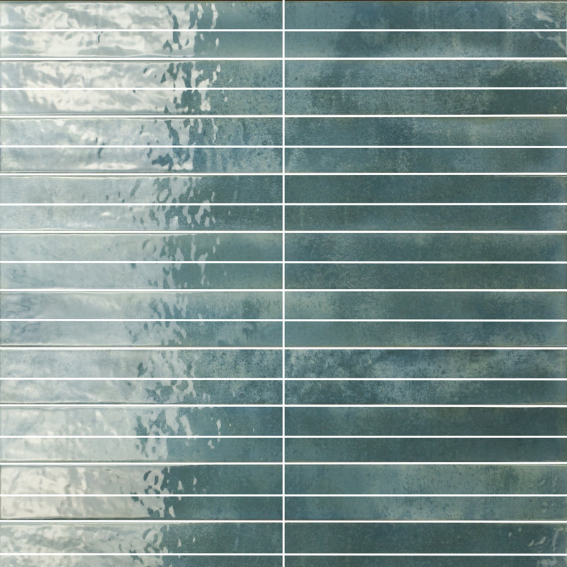Carreau de mur en porcelaine zellige 2 po x 20 po Makalu, Cielo bleu ciel