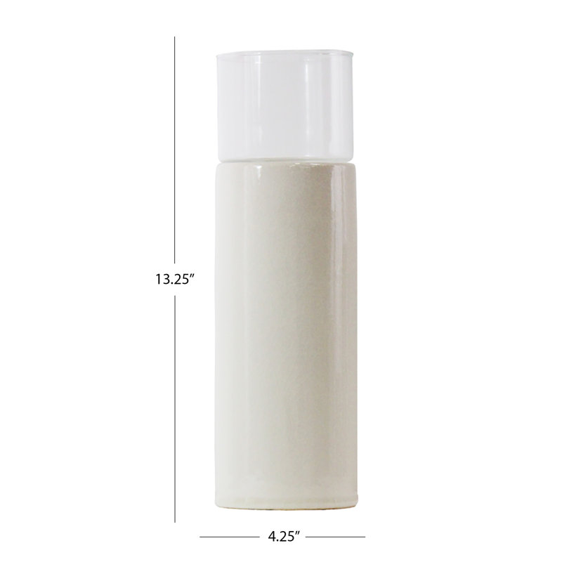 13.25'' H Concrete / Cement Tabletop Votive Holder, White