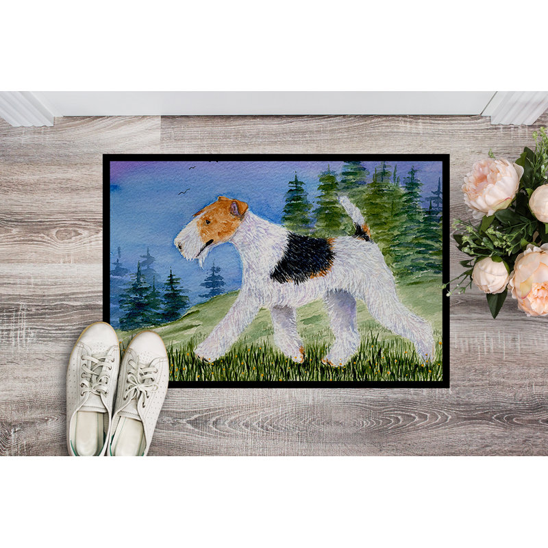 Fox Terrier Non-Slip Doormat, Rectangle 2' x 3'