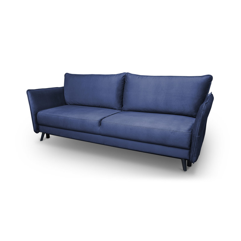 Pam 3 Seater Velvet Sofa Bed, Blue