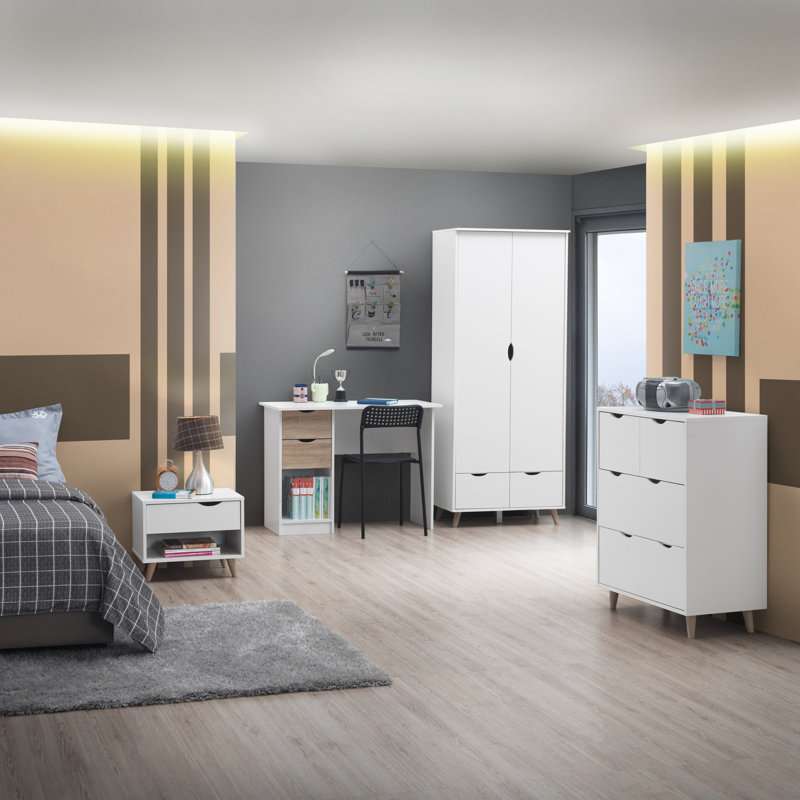 Reagan 50cm W Particle Board / Chipboard Bedside Table