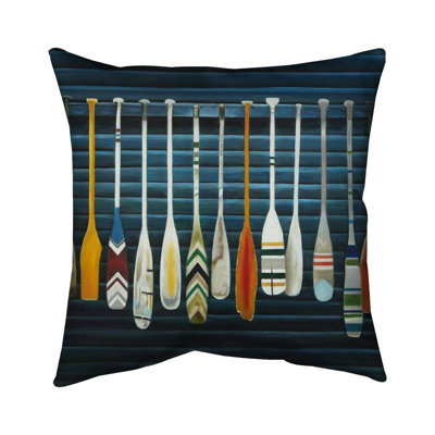 Paddles - 18"x18" Outdoors Throw pillow - Spun poly - Print on demand