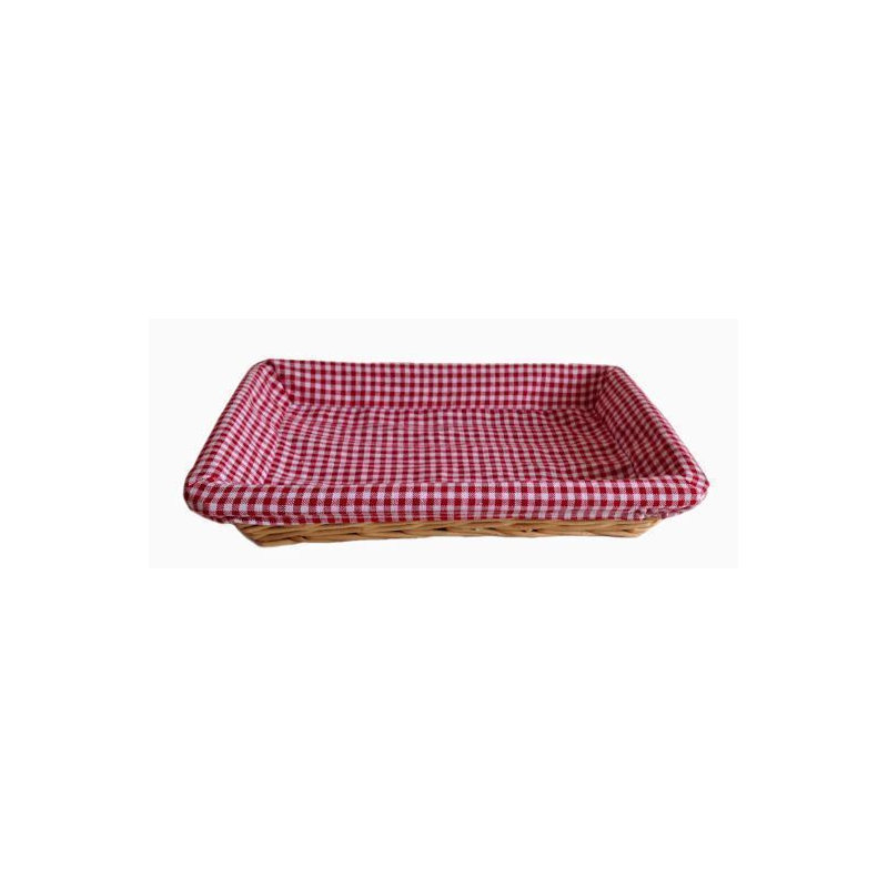 Yvonne Wicker Tray, Red