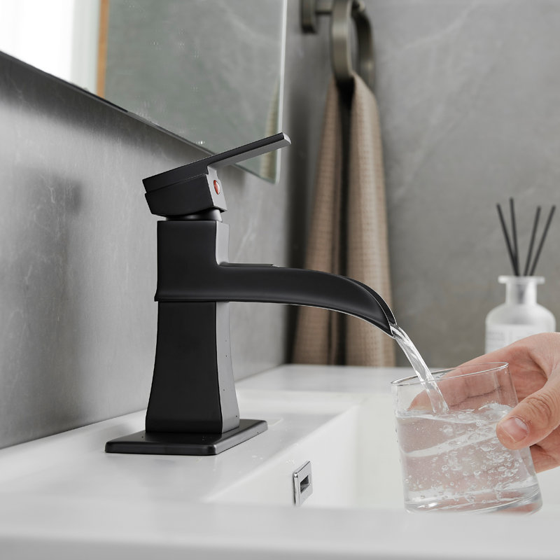 Single-Hole Bathroom Faucet, Matte Black