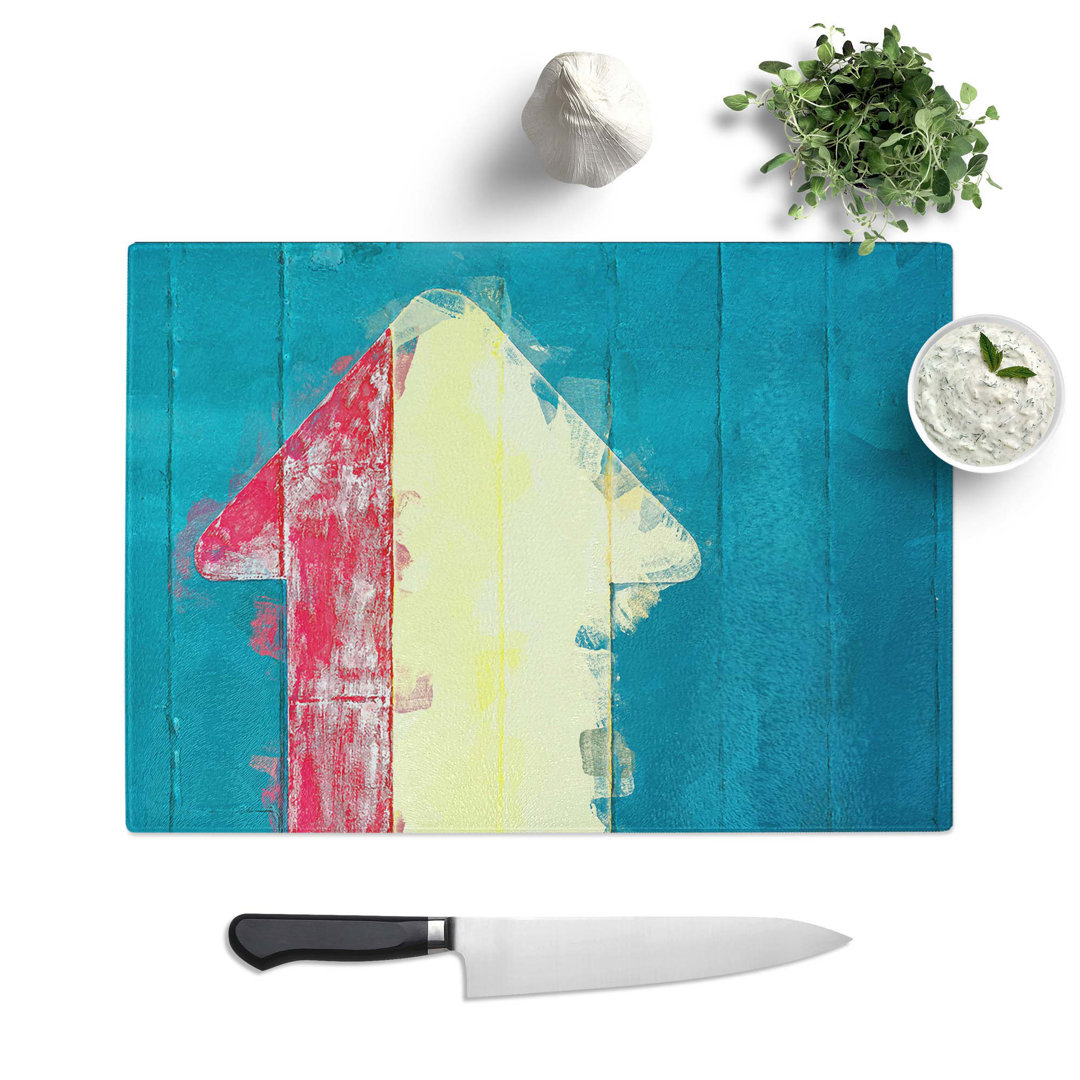 Tempered Glass Pointing This Way Chopping Board