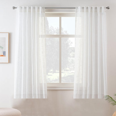 Janie Rod Pocket Semi-Sheer Curtain Panel Pair