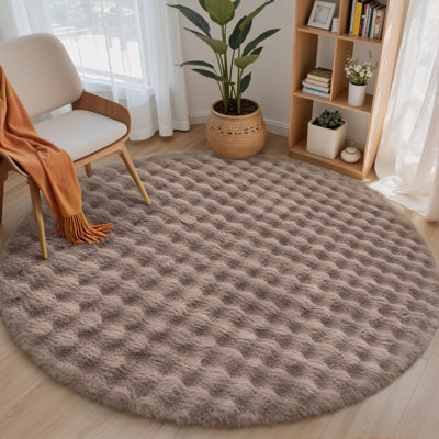 Tapis moderne en lapin uni doux et antidérapant lavable à la machine